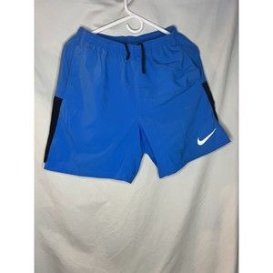 Nike Solid Blue Swim Trunks Medium with Black Panel